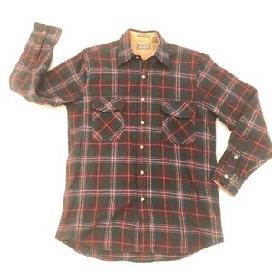 Vintage Lord & Taylor Men’s Shop Wool Blend Plaid Shirt Red Green Small/Medium